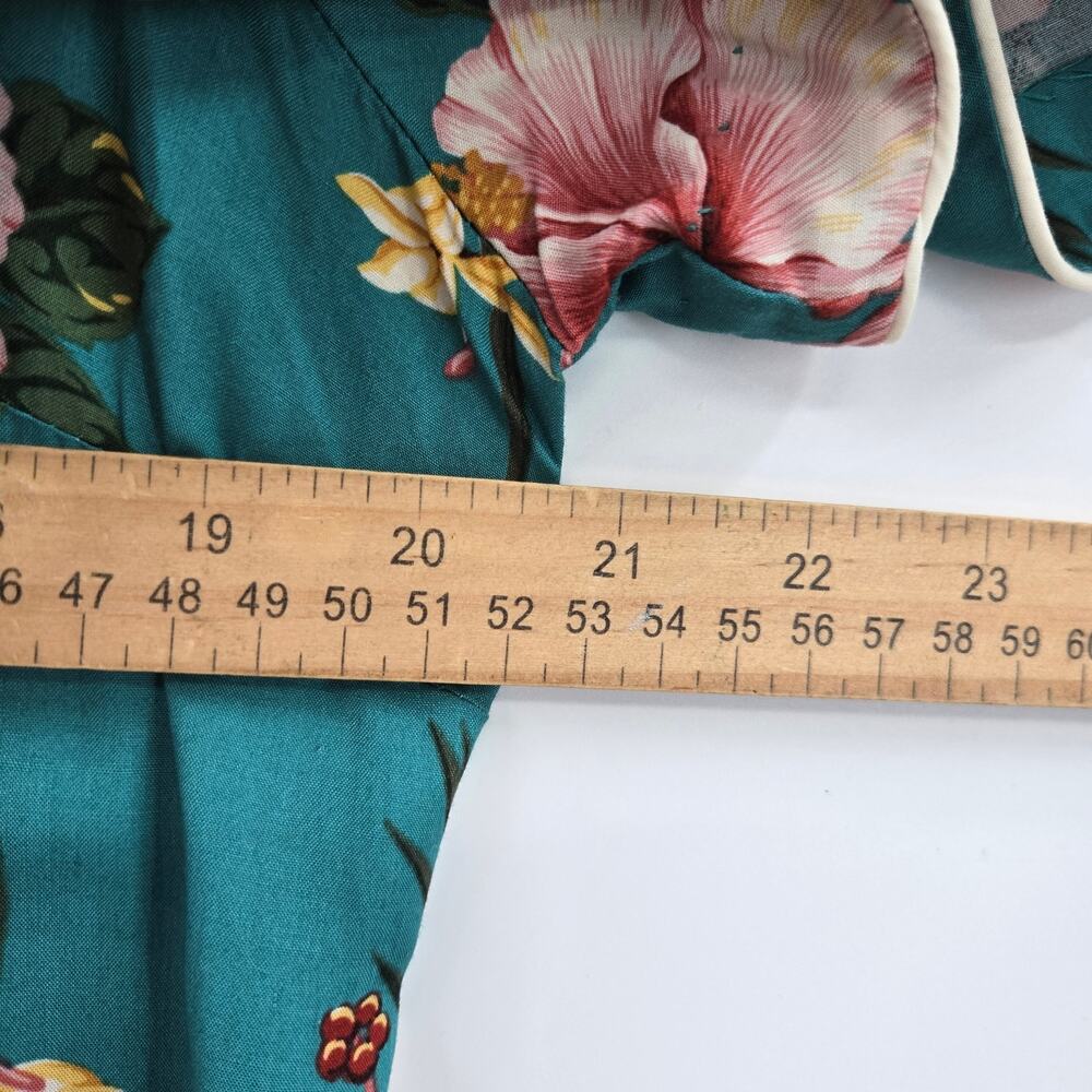 Vintage Young Hawaii Tropical Boho Beach Vacation Resort Floral Maxi Dress L - Picture 8 of 9